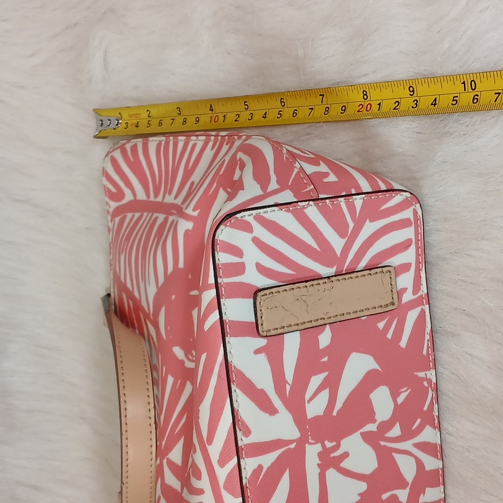 Kate Spade Pink and White Leaf Print Tote - Picture 8 of 8